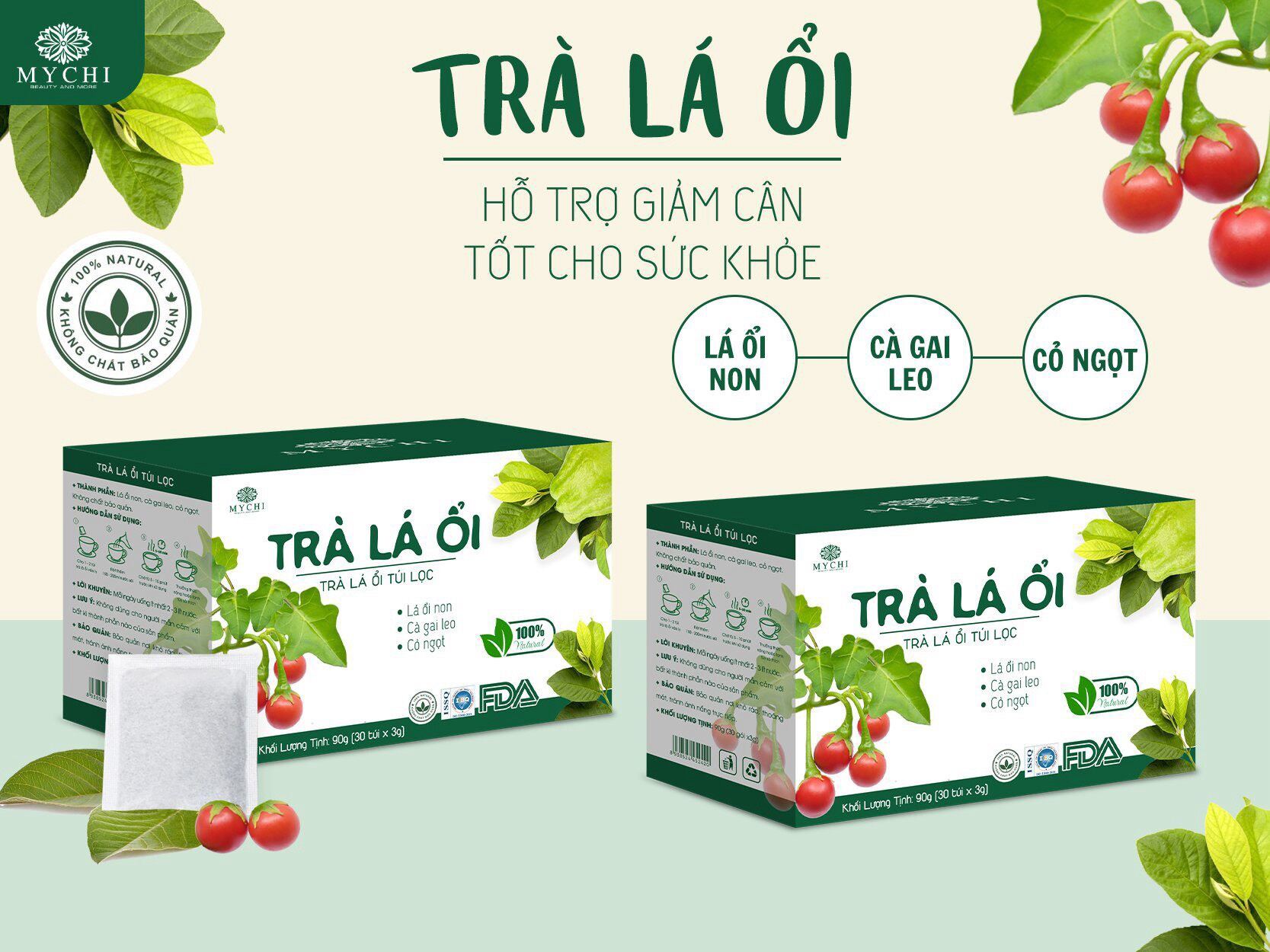 Trà túi lọc lá ổi giảm cân,dể uống