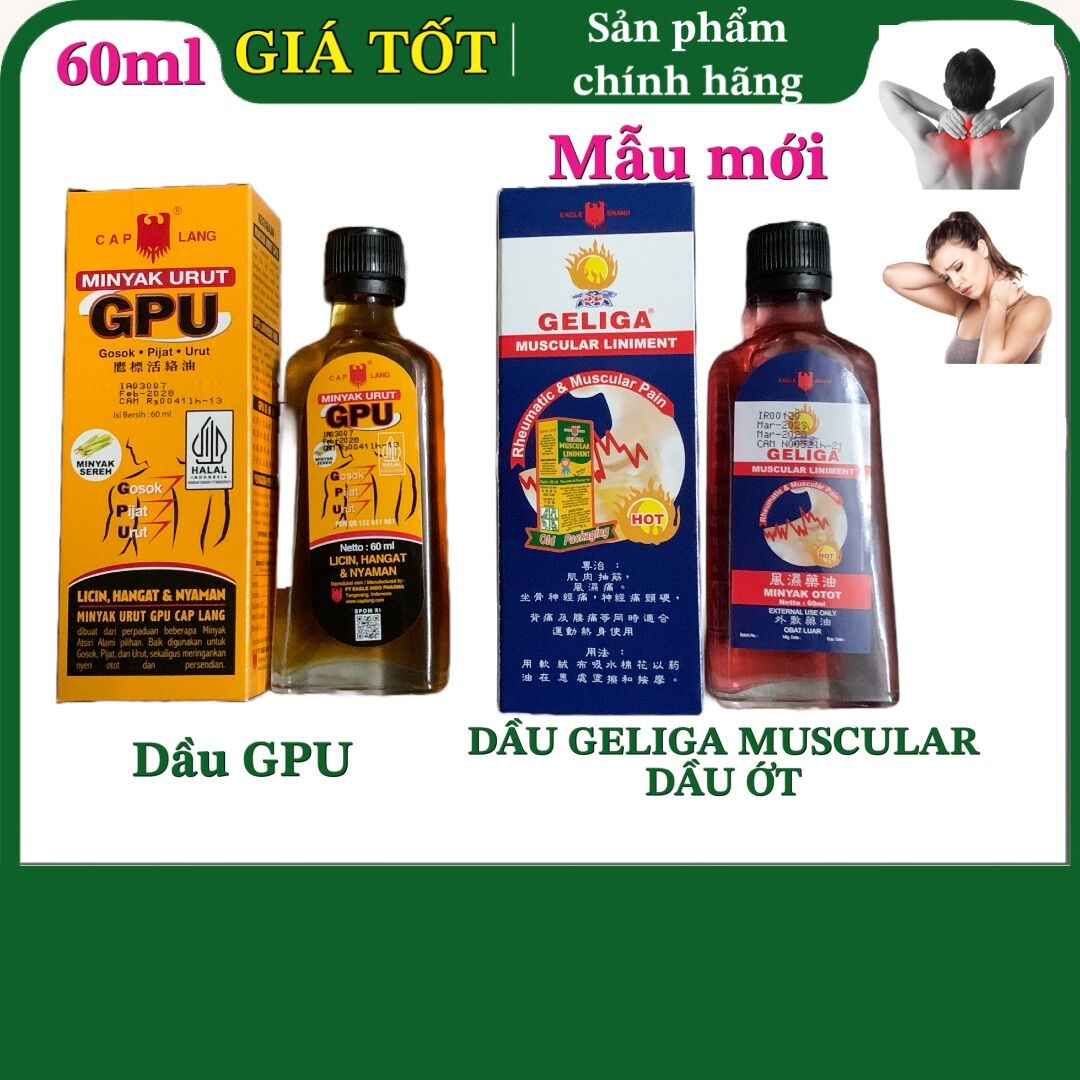 Dầu nóng xoa bóp indonesia gpu-muscular liniment chính hãng 60ml