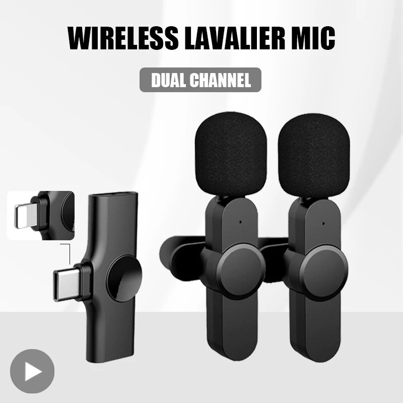 Không dây Lavalier Microphone ve áo Mic mini cho Iphone Android điện thoại di động PC Tiny Micro Tie mikrofon Mike kép Bluetooth