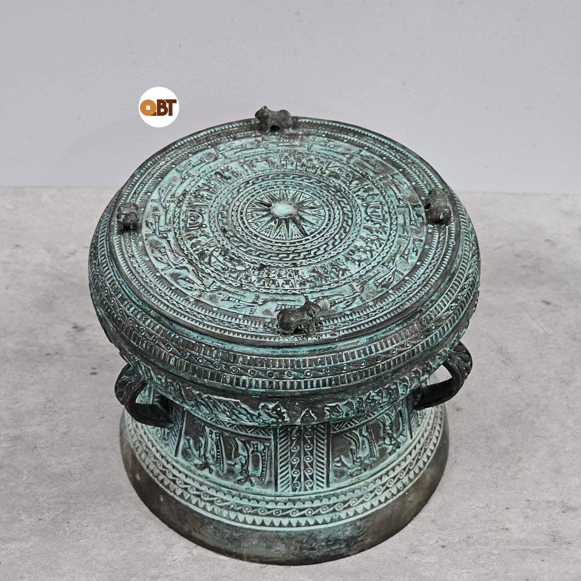 Trống đồng đông sơn mini bằng đồng phong thuỷ