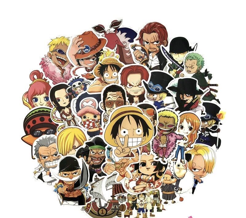 (Tphcm) Sticker cute onepiece chống thấm nước dán nón bảo hiểm, xe, vali