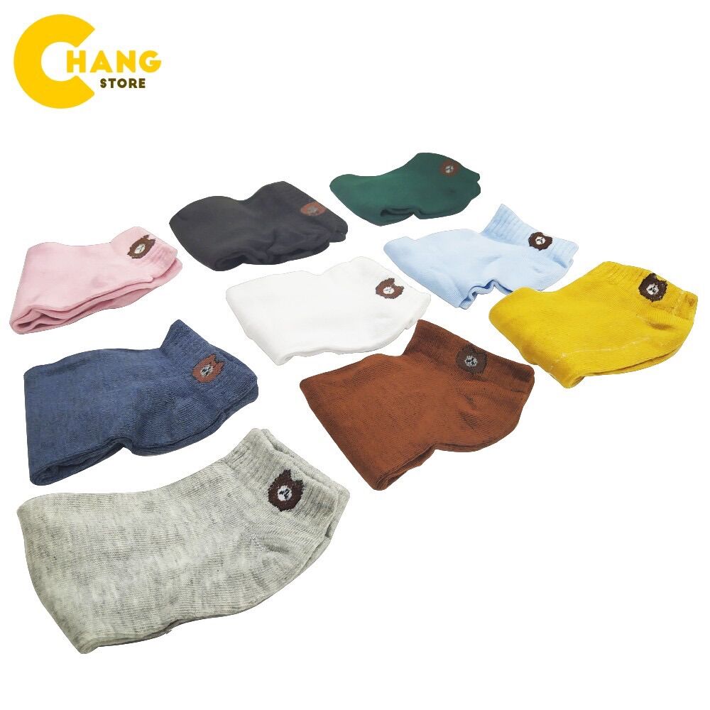 Combo 05 đôi tất gấu ngắn cổ hot trend
