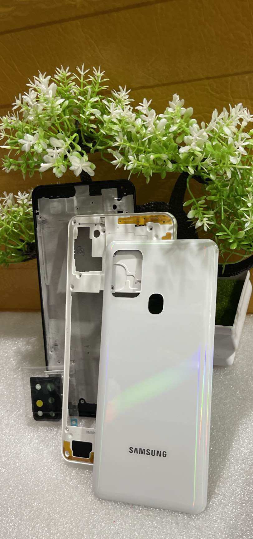 Vỏ điện thoại Samsung A21S full bộ có luôn khay sim với kính camera sau