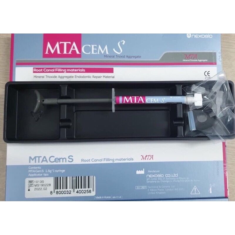 Mta cem’s. vậy liệu trám bít tủy . ống trộn sẵn . ống 2.2g