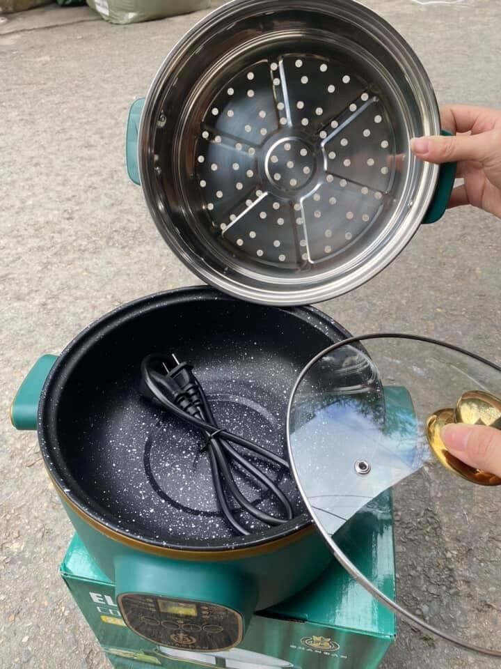 Nồi lẩu điện tự động 26cm kèm khay hấp inox electric