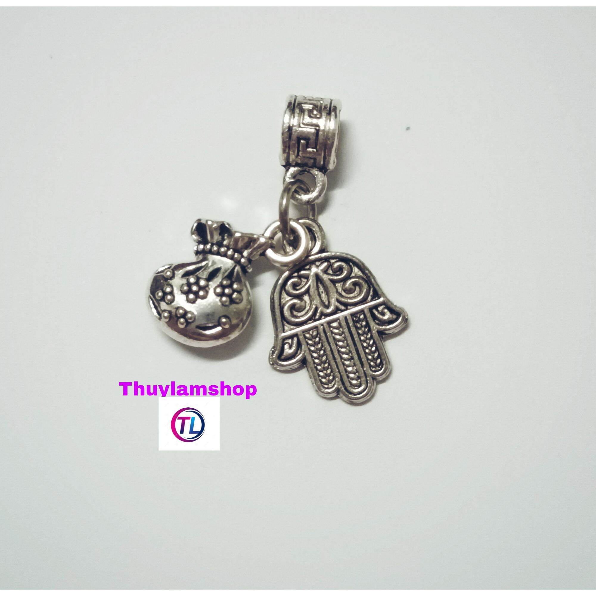 Charm Bàn Tay Giữ Tiền ống lùa bạc thái làm bộ chặn vòng
