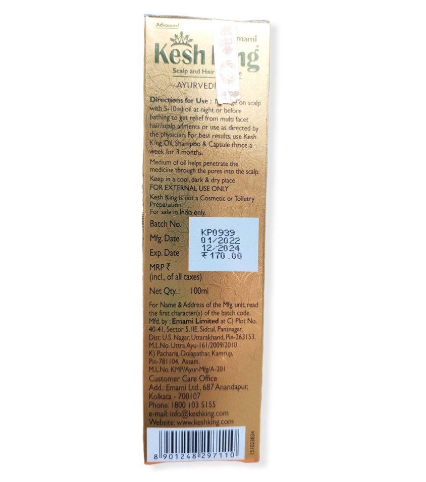 Dầu dưỡng tóc 21 loại thảo dược Kesh King 100ml