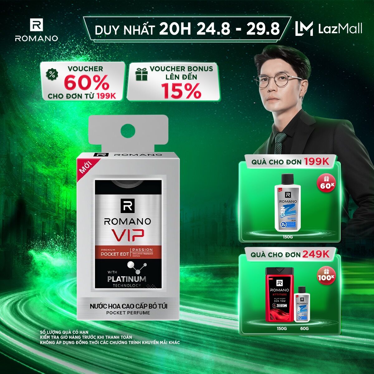 Nước hoa bỏ túi Romano VIP Passion sang trọng cuốn hút 18ml