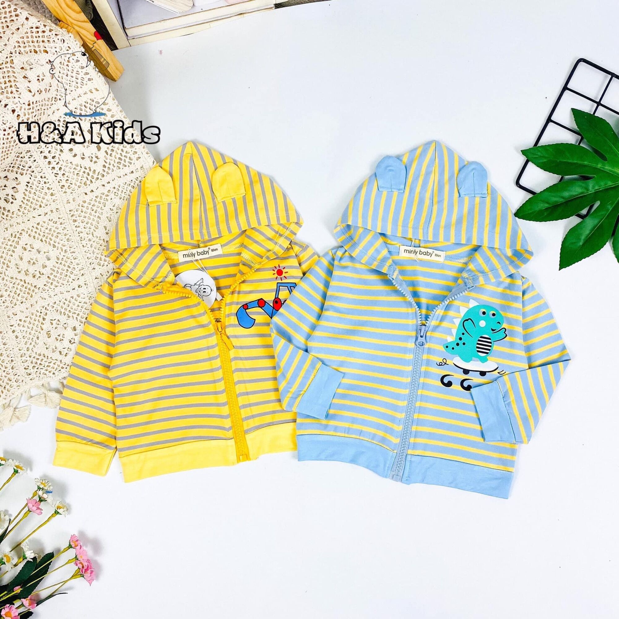 Áo khoác sọc cho bé trai và gái