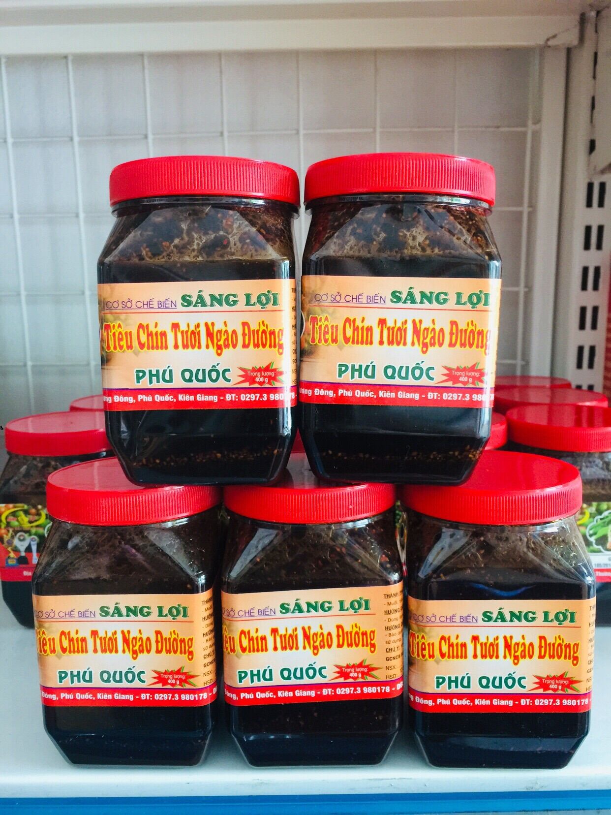 Combo 5 hũ tiêu ngào đường sáng lợi phú quốc 400gr