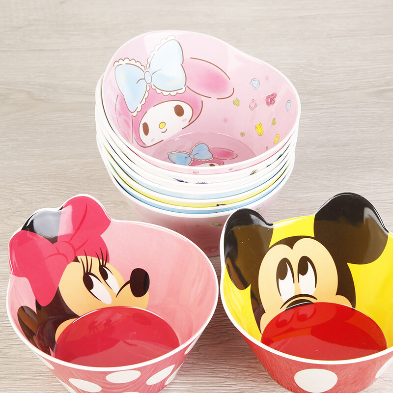 Bộ Đồ Ăn Kitty Đáng Yêu Hoạt Hình Bát Canh Chống Rơi Melamine Bát Cơm Giả Sứ Bát Tạo Hình Trẻ Em Em Em Bé Sáng Tạo Gia Dụng