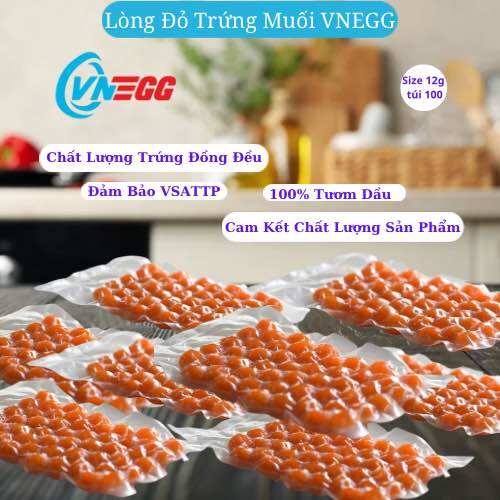 Lòng đỏ trứng muối vnegg túi 100 quả 1200gr size 12gr