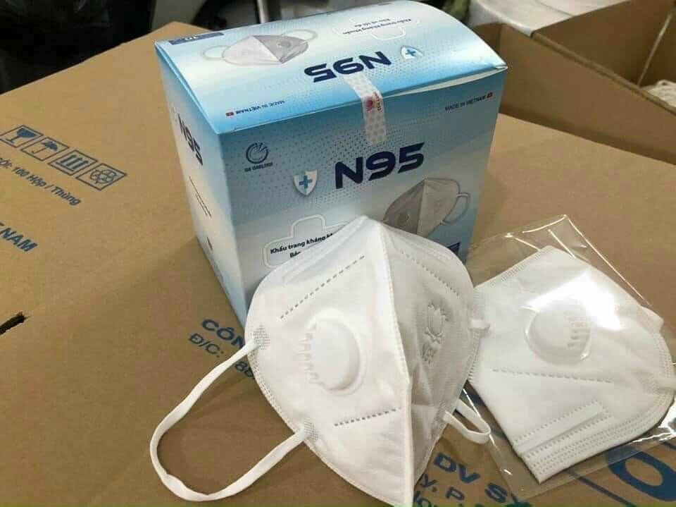 5 hộp khẩu trang ( 50 cái) N95 có van thở CỬU LONG