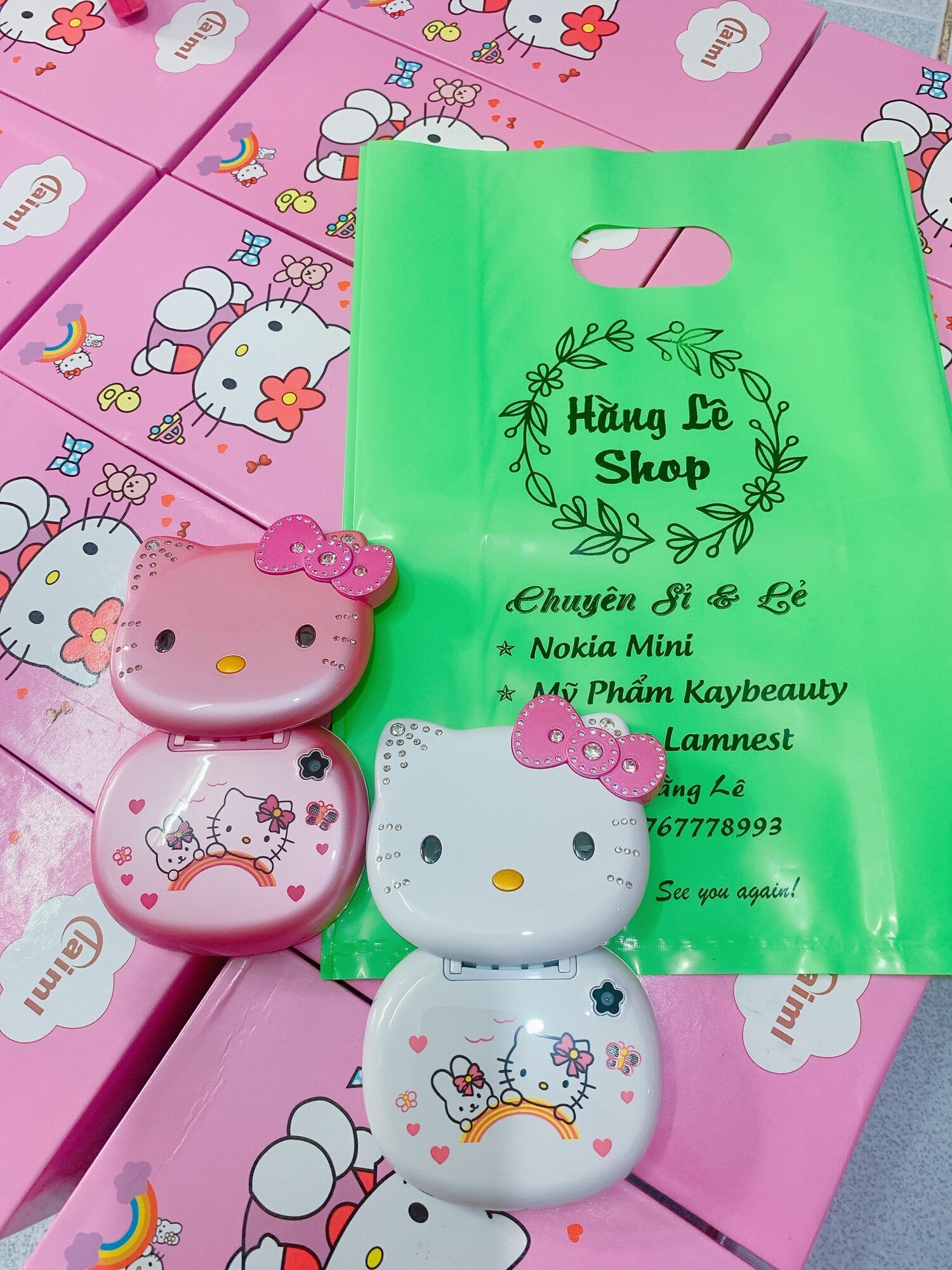 Điện thoại hello kitty mini ( tặng kèm sim)