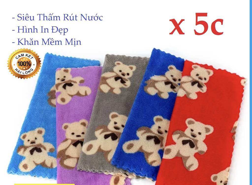 ❤️‍🔥Combo 5 Cái Khăn Lau Vuông, Mềm Mịn (30*30cm)