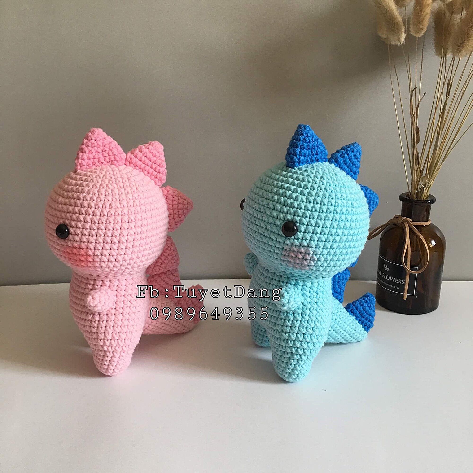 Gấu bông móc len - khủng long handmade
