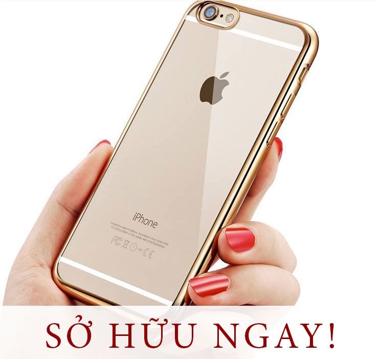 Ốp dẻo trong viền vàng cao cấp iphone 6plus, 6 plus , 6S Plus