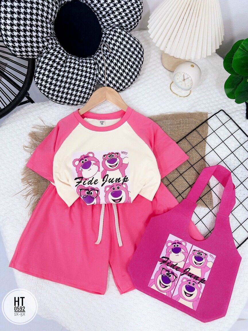 Set bộ kèm túi size đại cho bé gái