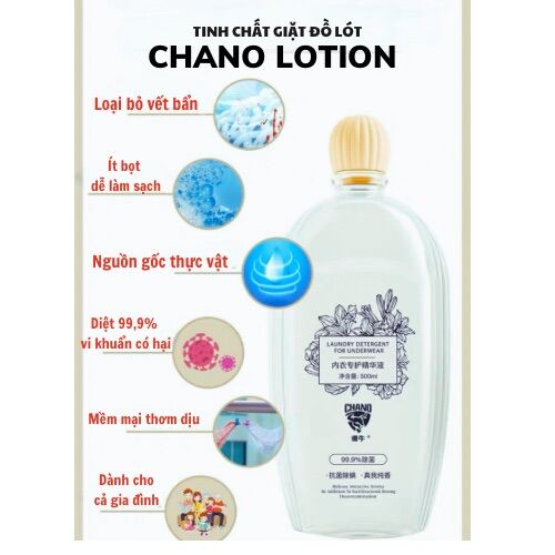 Chano lotion chuyên gia giặt đồ lót Chano, làm mềm, kháng khuẩn, tẩy sạch vượt trội