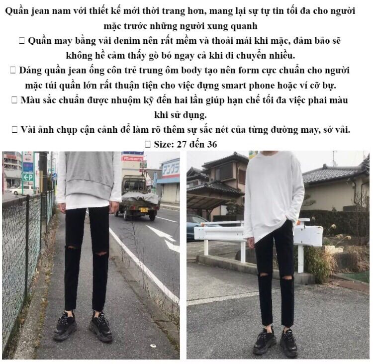 Quần dài jeans nam trơn