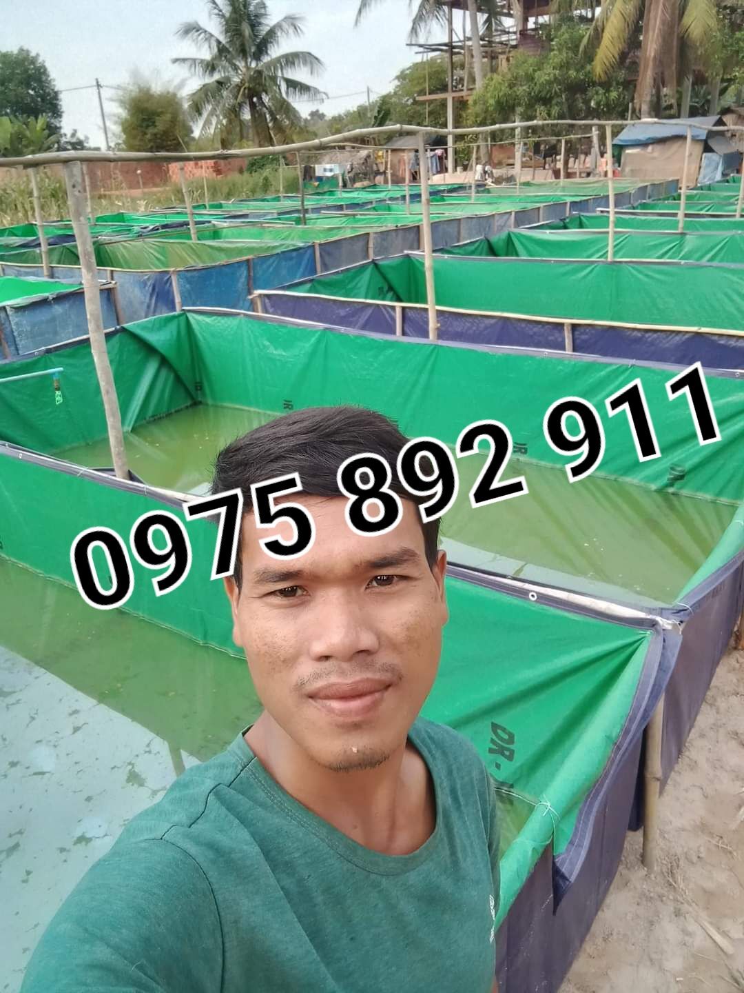 Bể bạt nuôi ốc ếch cá lươn chạch 4x2x0,8 xanh bộ đội