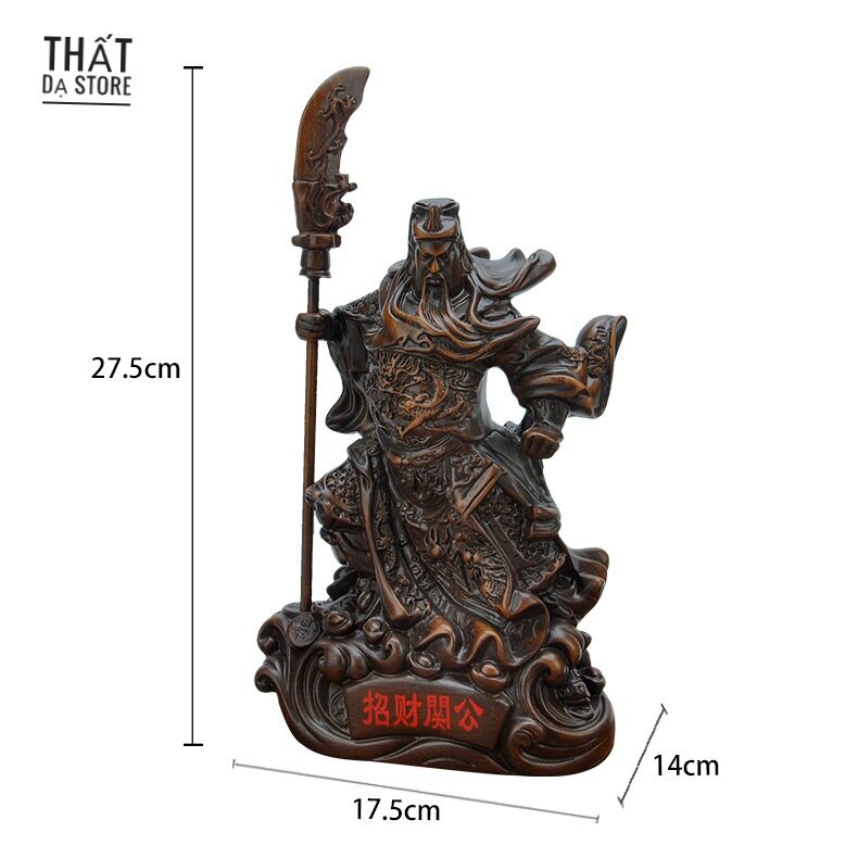 Tượng Quan Vũ  28cm gỗ Đàn Hương.
