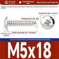 GUWANJI | Vít Tự Khoan Đầu Phẳng Inox 304