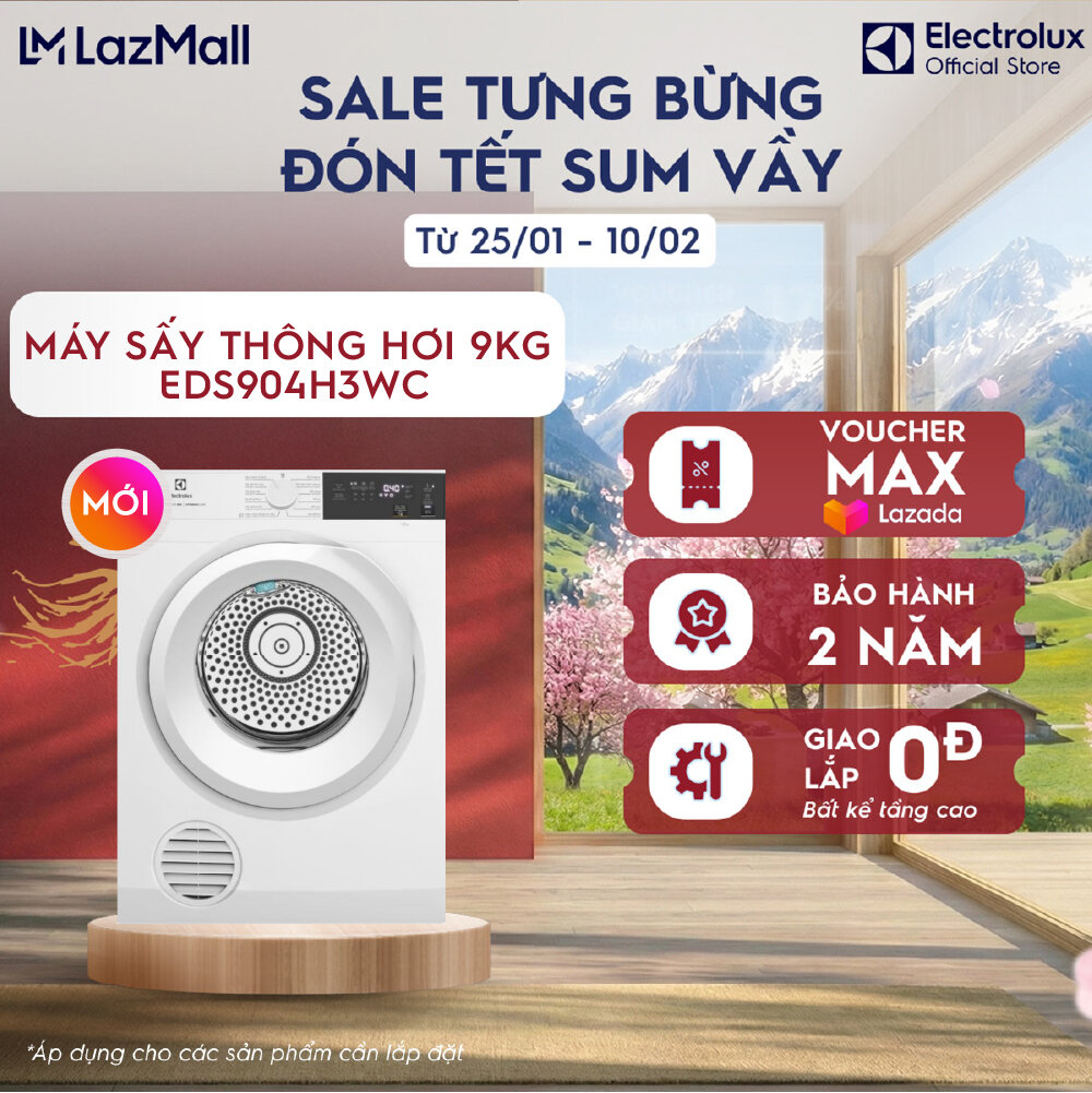 Máy sấy Electrolux 9kg UltimateCare 300 EDS904H3WC - Free Giao lắp