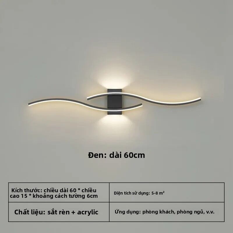 Đèn Tường LED Hiện Đại Chiếu Sáng Dải Dài Cho Phòng Ngủ Phòng Khách Nền TV Trang Trí Trong Nhà Đèn Chiếu Sáng Trong Nhà Có Điều Khiển Từ Xa