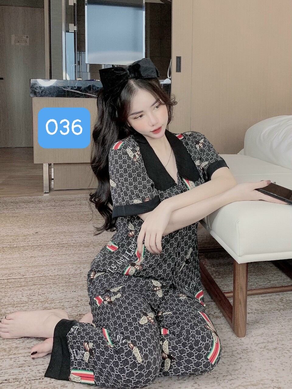 Bộ lụa Pijama loại 1 chất mềm mịn, mát + Ảnh thật ,Bộ Lụa kate thái Tay Ngắn.Bộ đồ nữ