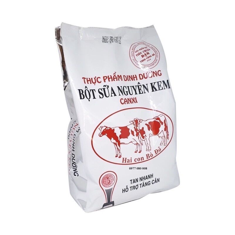 2 bịch Sữa Bột Hai con bò đỏ