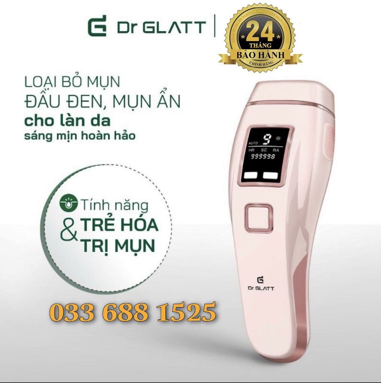 Máy triệt lông Dr Glatt Pro ĐỨC [Chính hãng] triệt lạnh+ trị mụn+trẻ hóa da