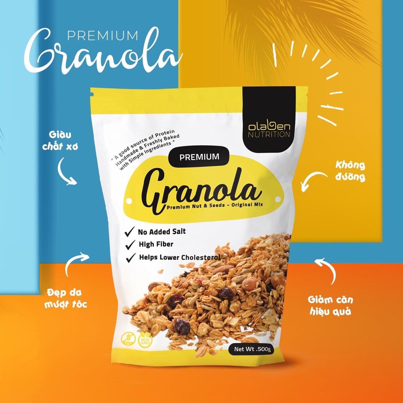Olaben nutrition hạt granola 500gam - ngũ cốc giảm cân nướng mật ong vanila - ảnh sản phẩm 2