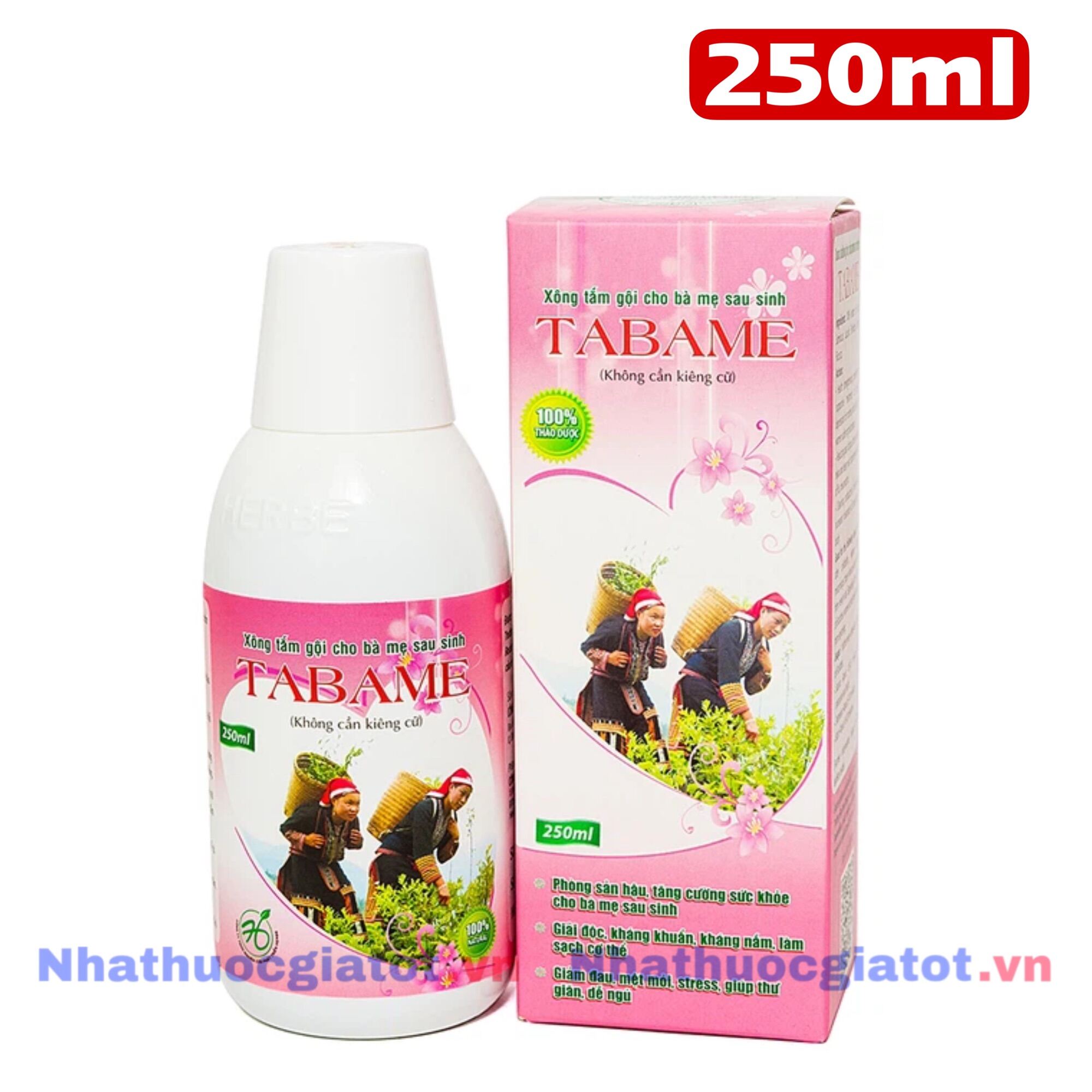 TABAME Nước Tắm Gội Thảo Dược Cho Bà Mẹ Sau Sinh Và Cho Con Bú Chai 250ml