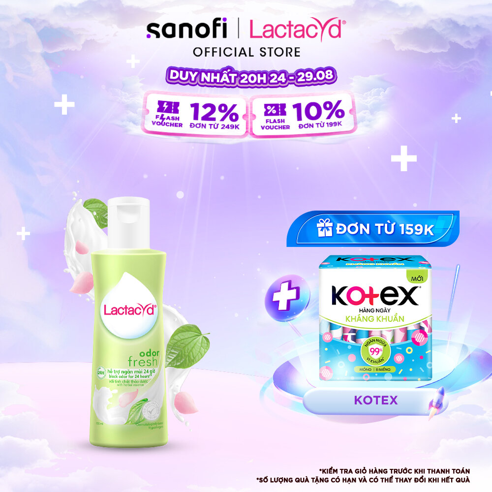 Dung Dịch Vệ Sinh Phụ nữ Lactacyd Odor Fresh Ngăn Mùi 24H 150ml