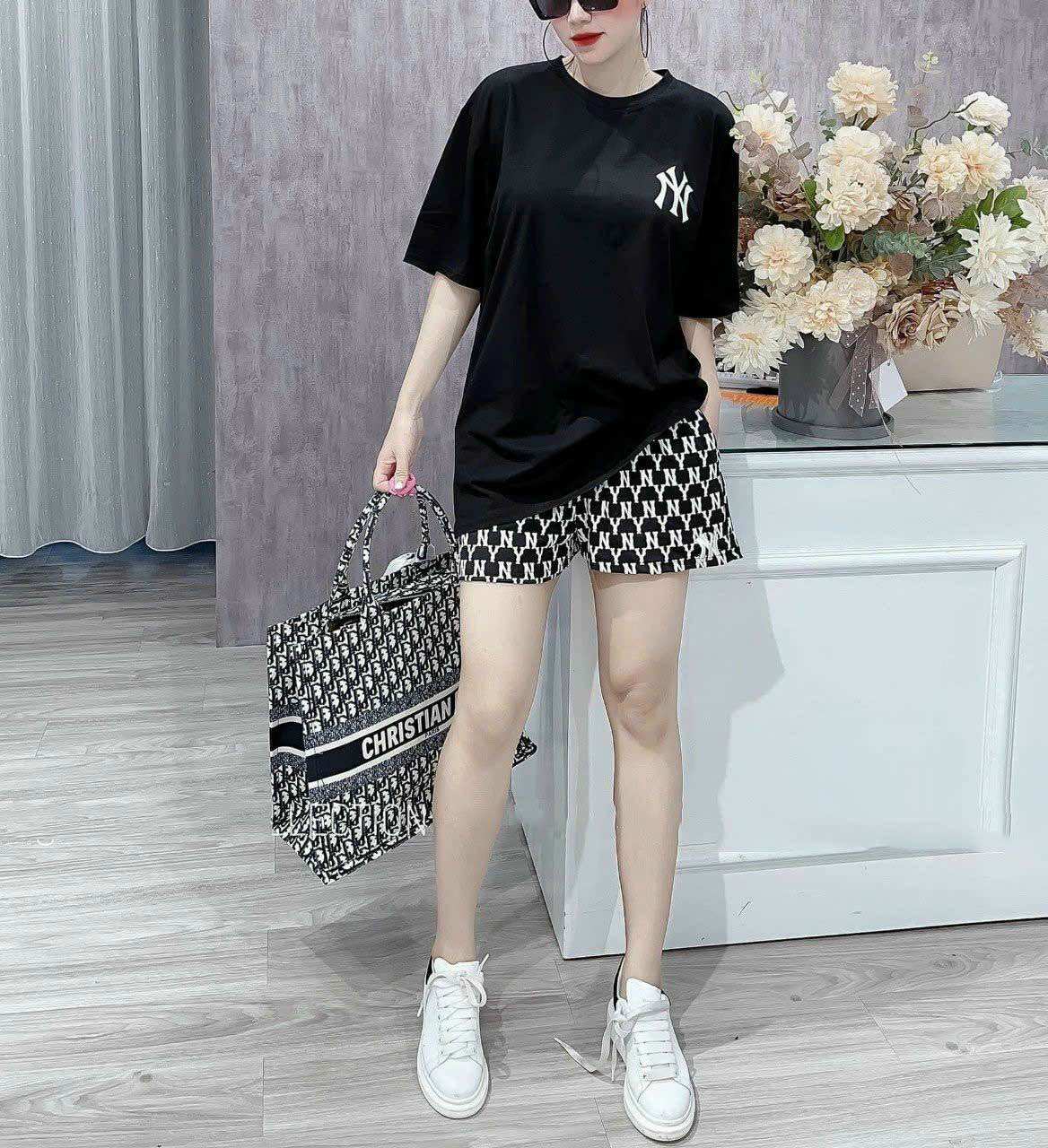 SÉT BỘ SHORT COTTON THÊU PHỐI 3D CAO CẤP