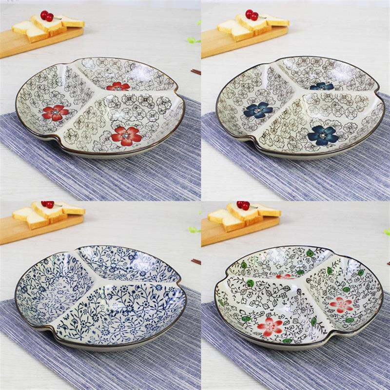 Đĩa Hai Ngăn Bằng Gốm Sứ Đĩa Chia Đôi Hình Con Vịt Đĩa Đựng Trái Cây Đĩa Đựng Thức Ăn Đĩa Tròn Đồ Dù