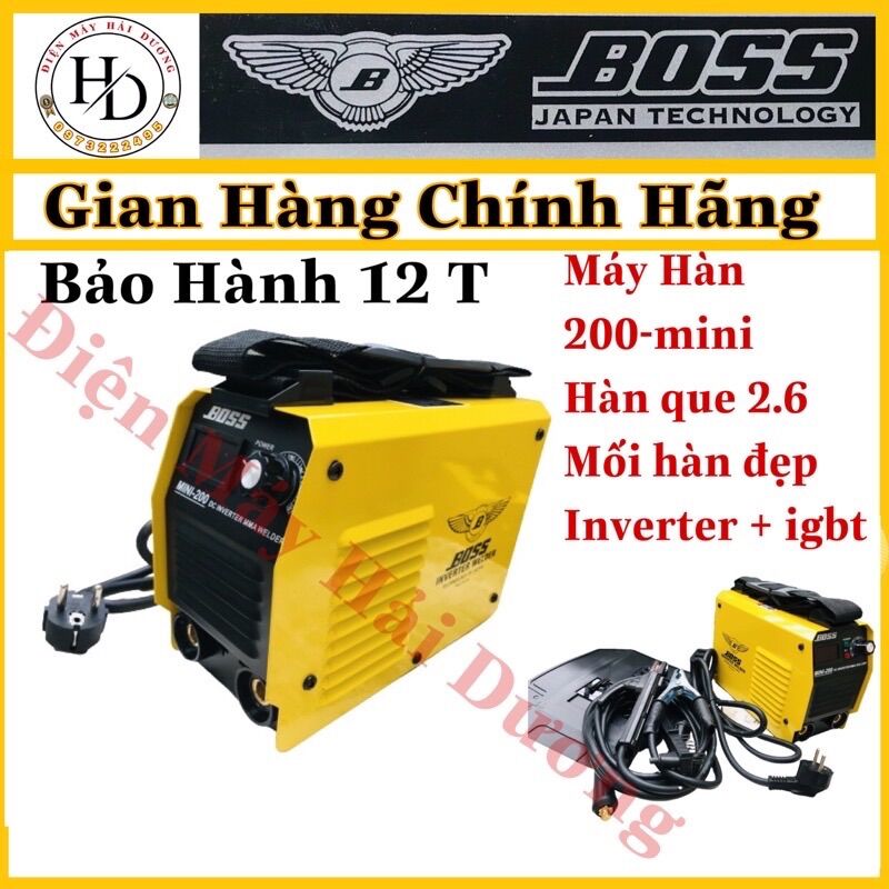 Máy hàn minimáy hàn điện tử boss - arc 200minicông nghệ inverter + igbt nhật | bảo hành 1 năm