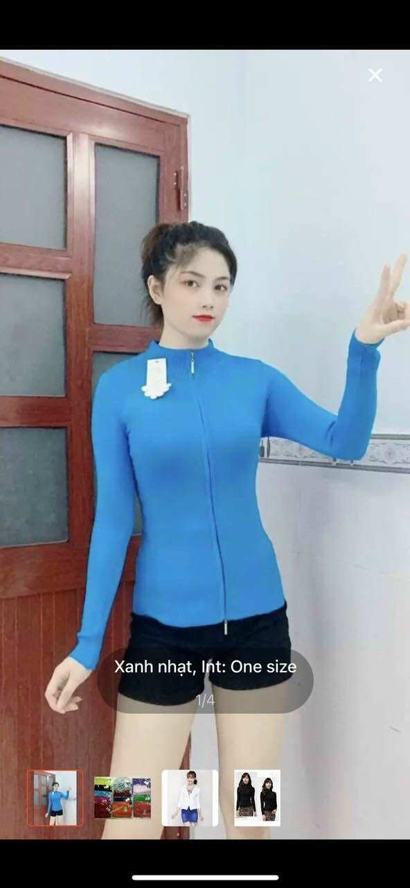 [HCM]Áo khoác len dây kéo tới cổ đẹp