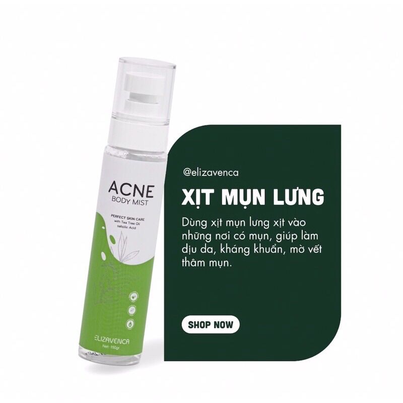 🔥GIÁ TỐT🔥COMBO Xà Phòng + Xịt Mụn Lưng ELIZAVENCA