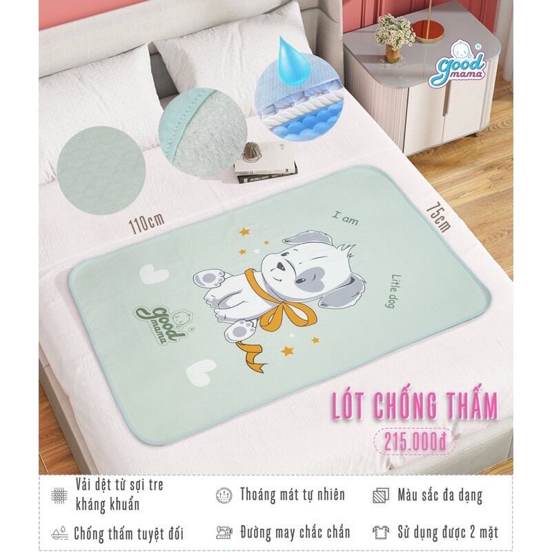 Tấm Lót Chống Thấm Goodmama Size 75*110 Cho Bé