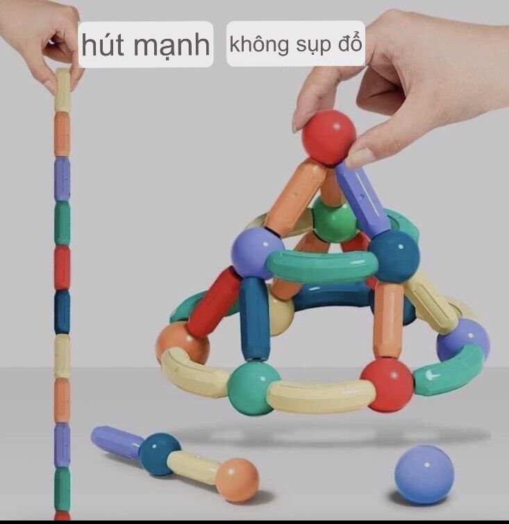 [ Hot , giá hủy diệt tặng thùng] bộ xếp hình nam châm 48 món cho bé