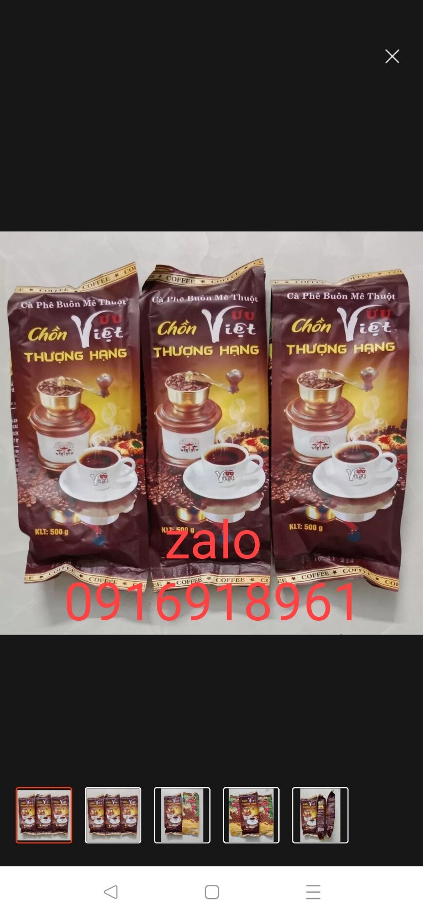 Cafe Chồn Thượng Hạng hảo hạng gói 500gr