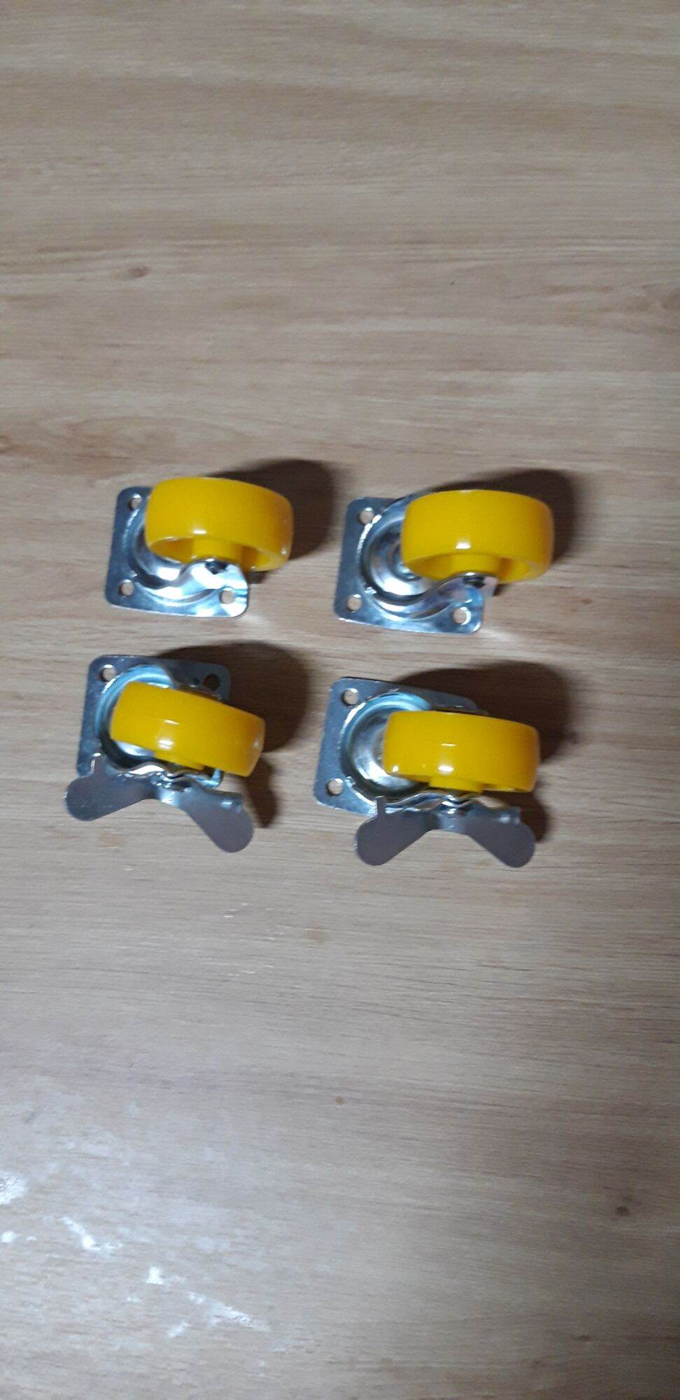 Bánh xe vàng 5 phân, combo 4 bánh ( 2 bánh có khóa, 2 bánh không khóa)