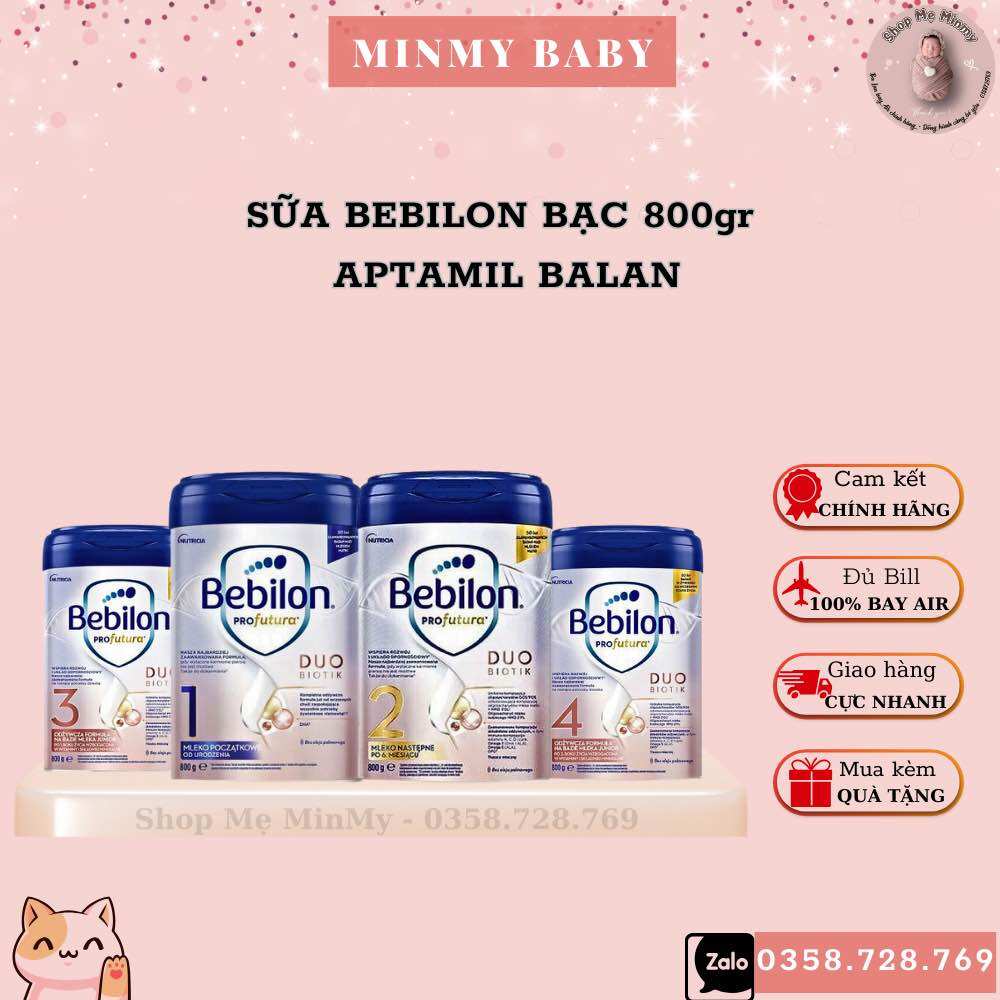 Sữa bebilon bạc 800gr mẫu mới đủ số 1,2,3,4