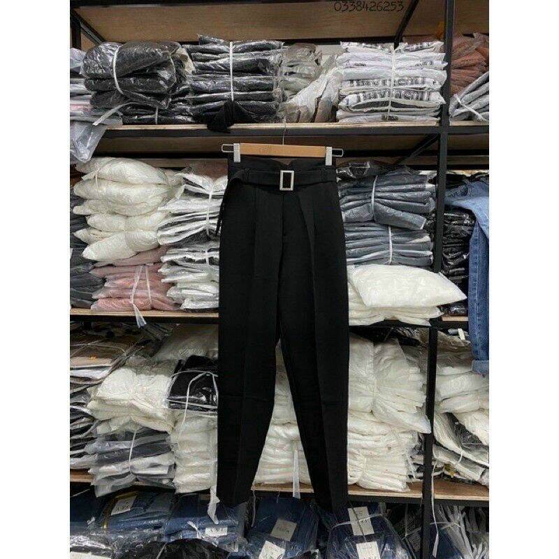 quần baggy,quần tây âu nữ ,cạp chữ V kèm đai có thể tháo ra khóa trước ,lưng cao