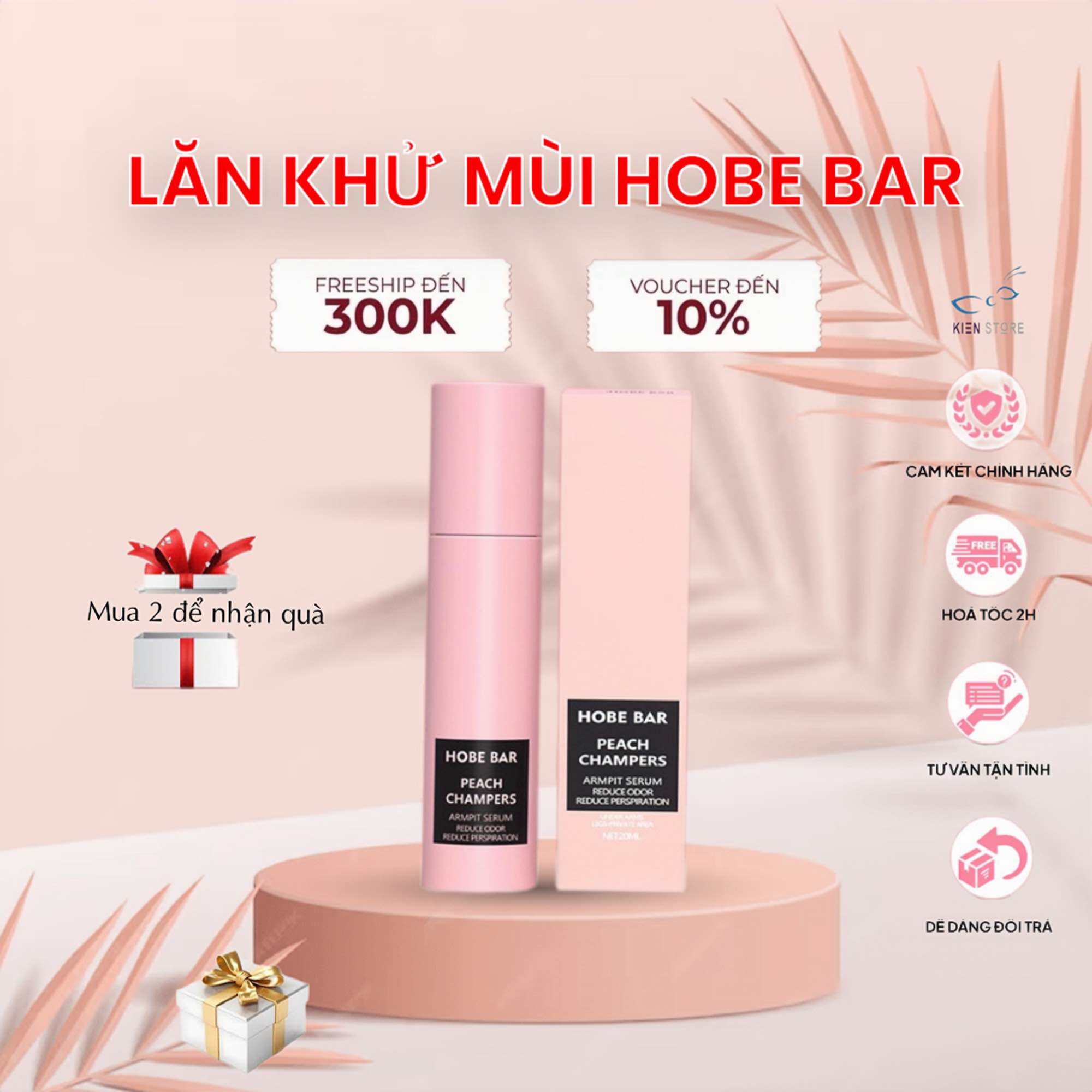 Lăn khử mùi hobebar hương sâm panh đào trắng ngăn tiết mồ hôi, tạo hương thơm cơ thể, làm sáng da 20