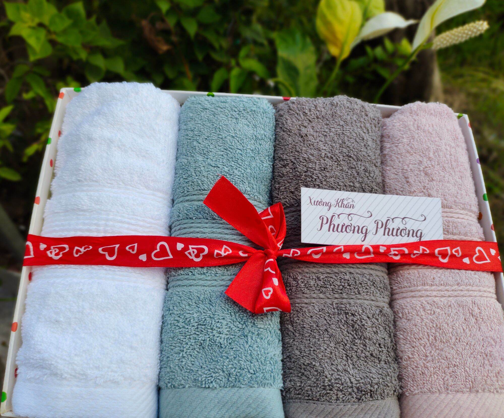 Combo 4 khăn tắm,khăn quà tặng cao cấp korean towel, khăn cực dày dặn, mềm mịn