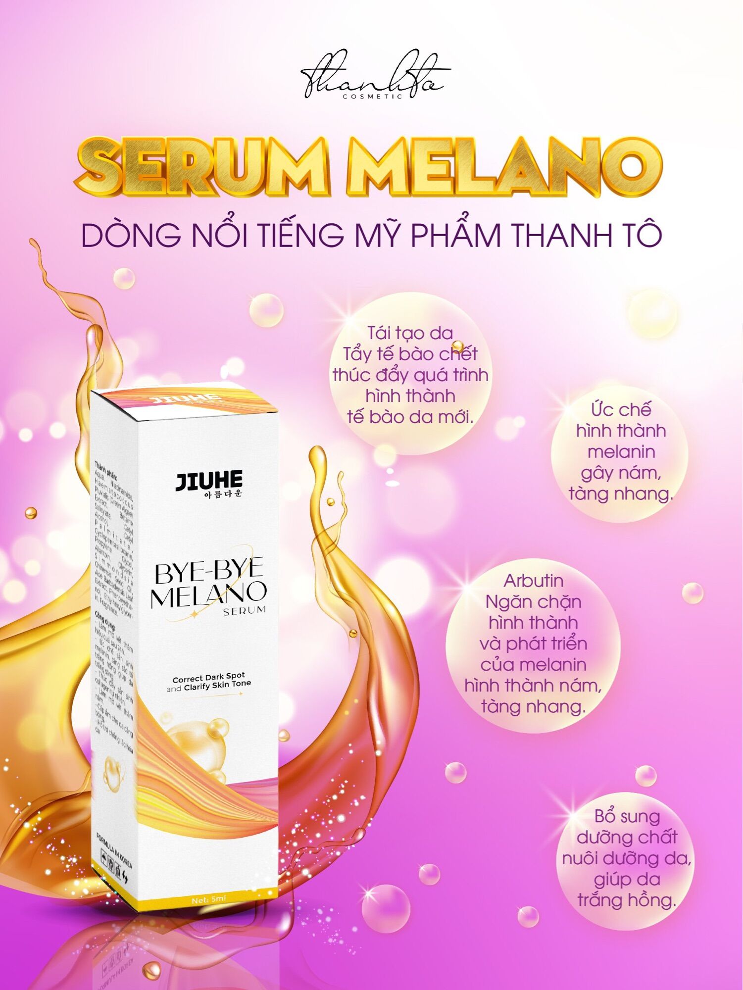 SERUM JIUHE THÂM THANH TÔ BYE BYE MELANO