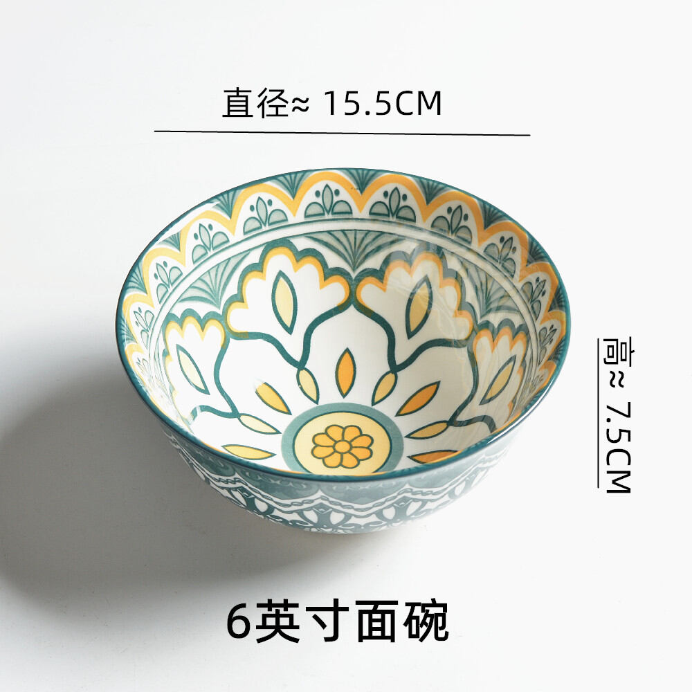 Bát cơm gốm sứ tráng men màu kiểu nhật 6 inch bộ đồ ăn gia dụng cá tính bát gốm sứ sáng tạo bát mì instagram bát canh uống chống nóng
